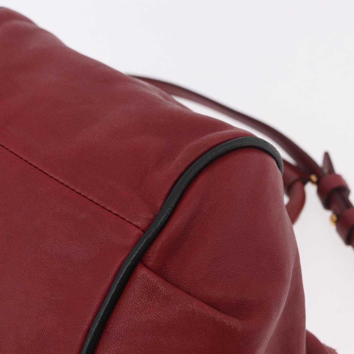 Chloe Etel Hand Bag Leather 2way Red Gold Auth 186692