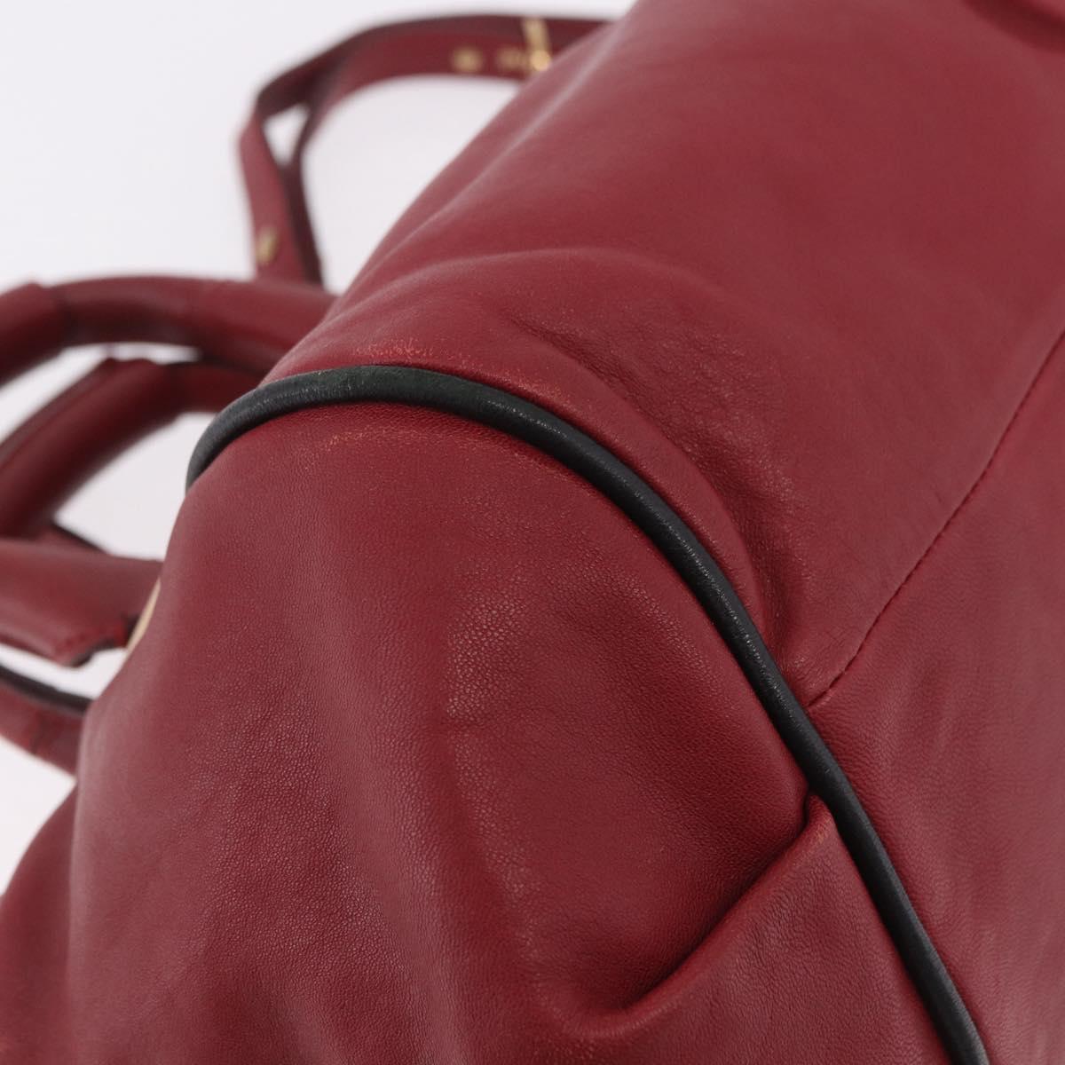 Chloe Etel Hand Bag Leather 2way Red Gold Auth 186692