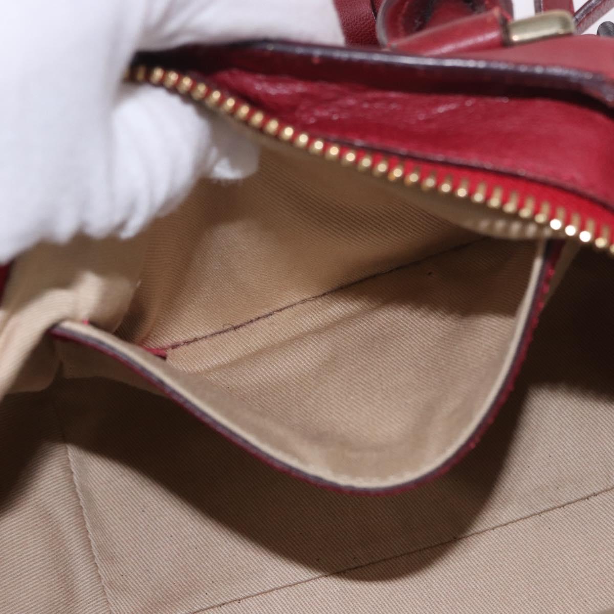 Chloe Etel Hand Bag Leather 2way Red Gold Auth 186692