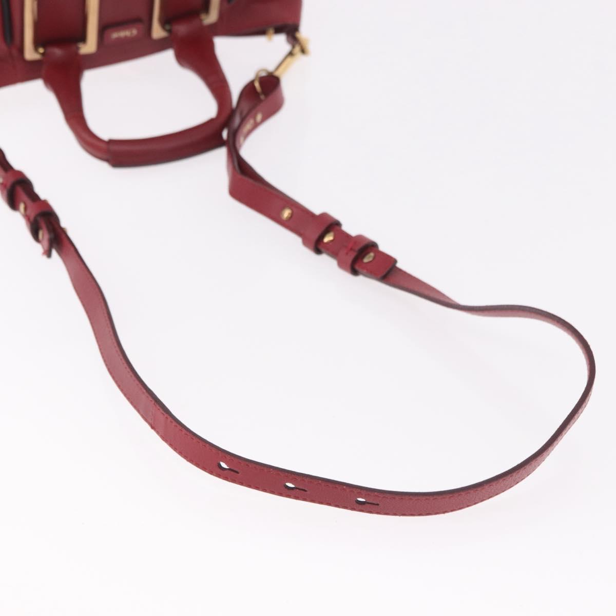 Chloe Etel Hand Bag Leather 2way Red Gold Auth 186692