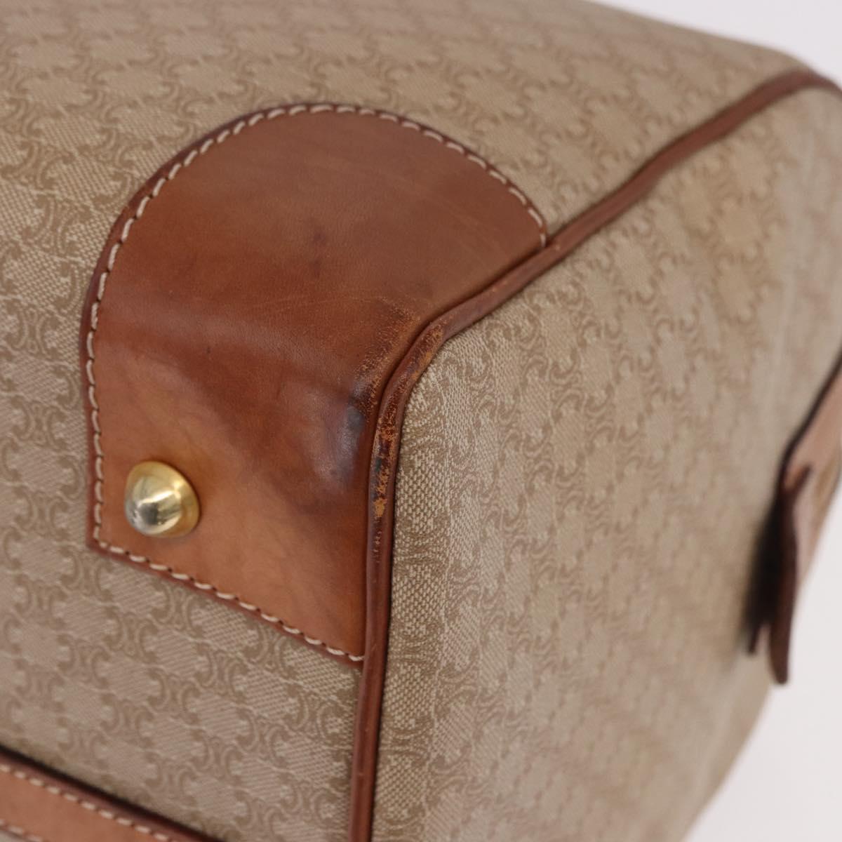 CELINE Macadam Canvas Hand Bag PVC Beige Gold Auth 186693