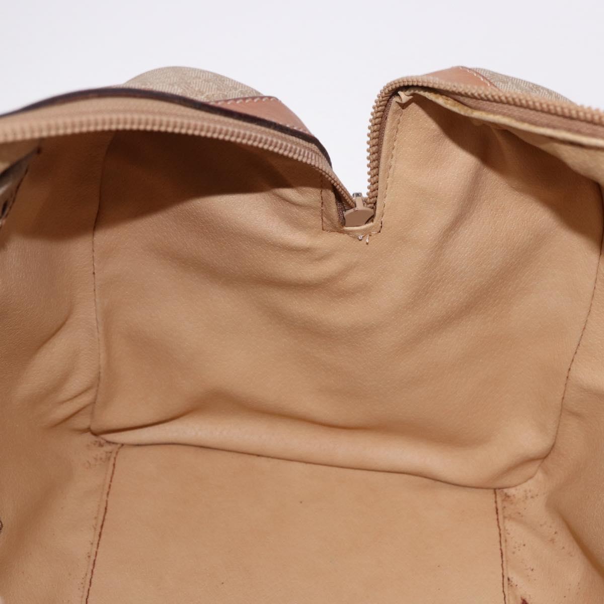 CELINE Macadam Canvas Hand Bag PVC Beige Gold Auth 186693