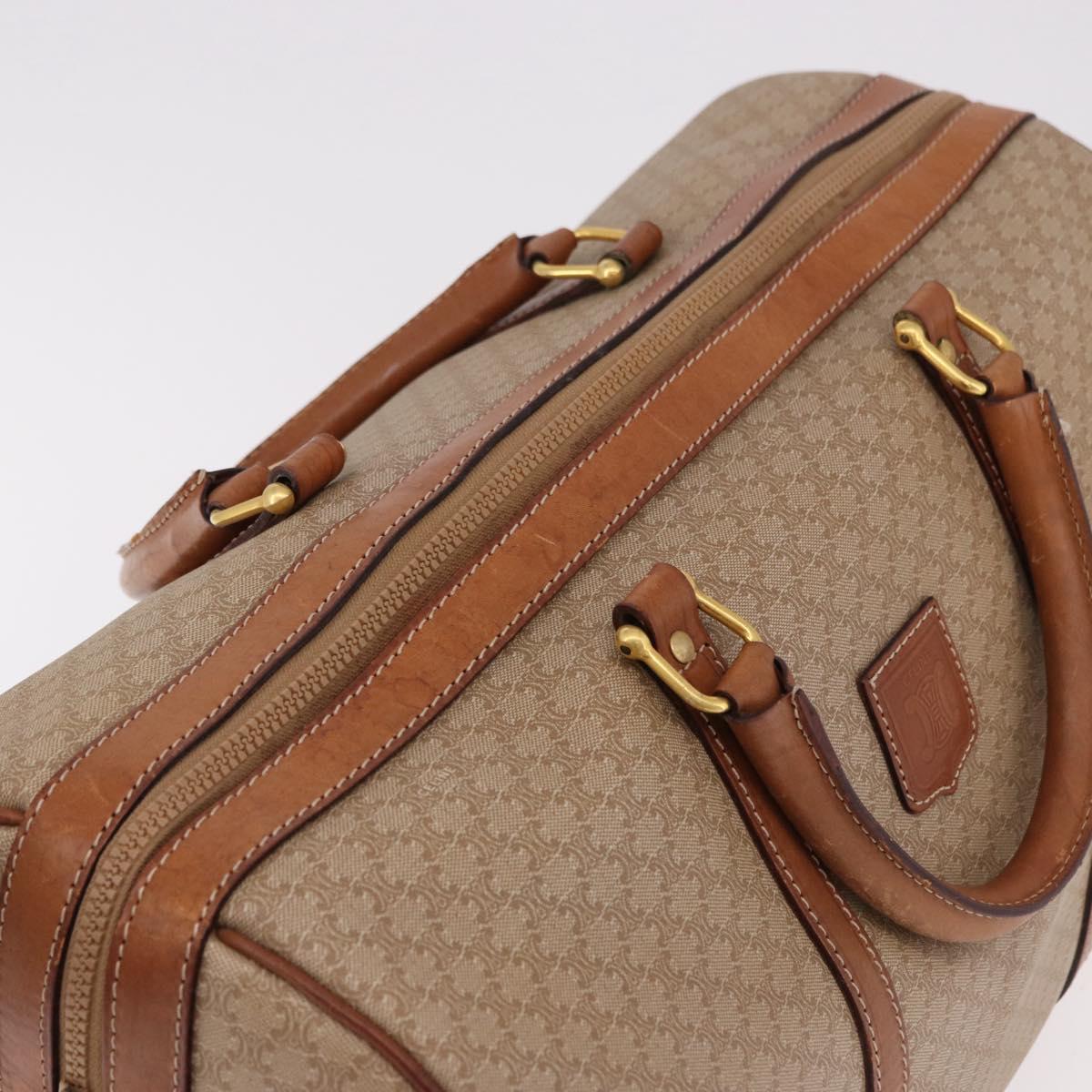 CELINE Macadam Canvas Hand Bag PVC Beige Gold Auth 186693