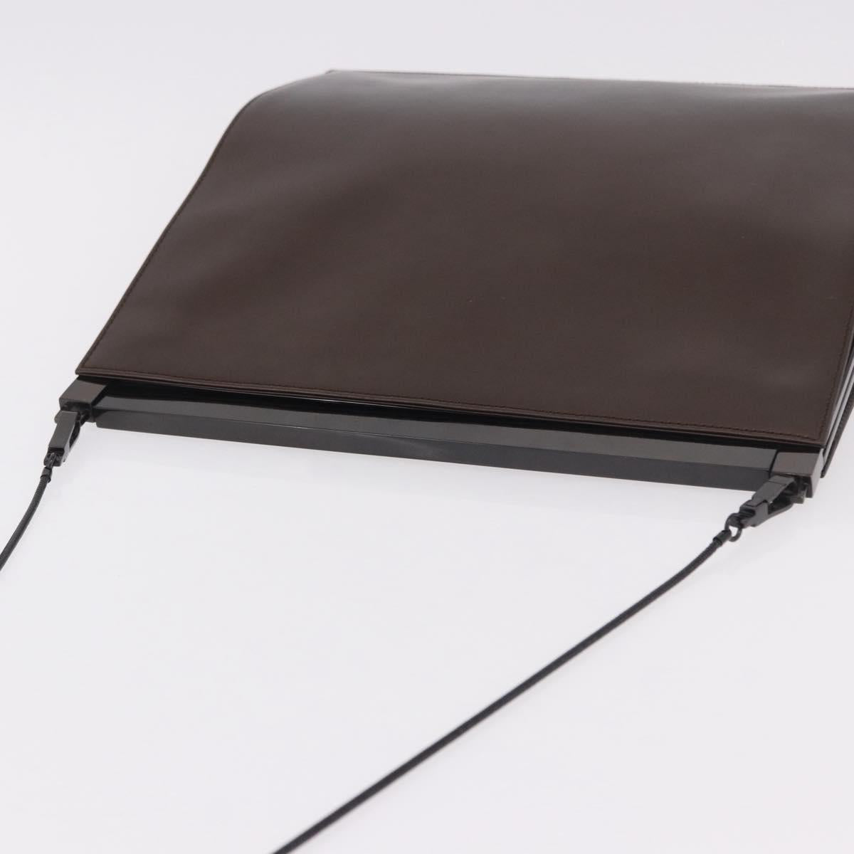 GUCCI Shoulder Bag Leather Brown 004 0406 0492 Auth 186696