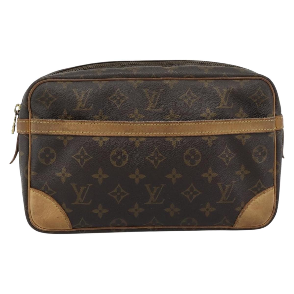 LOUIS VUITTON Monogram Compiegne 28 Clutch Bag M51845 LV Auth 186698