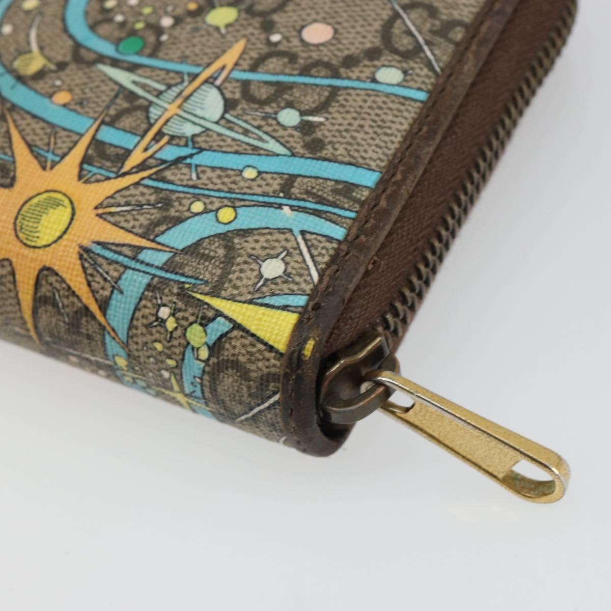 GUCCI GG Supreme Wallet PVC Beige 647940 Auth 186699A