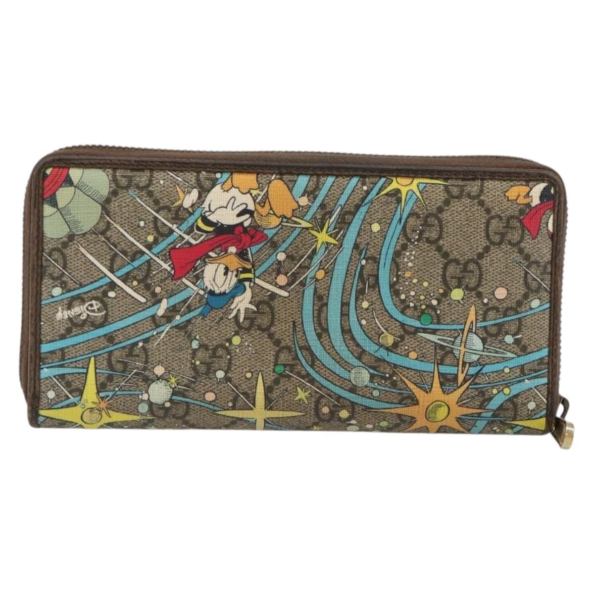GUCCI GG Supreme Wallet PVC Beige 647940 Auth 186699A