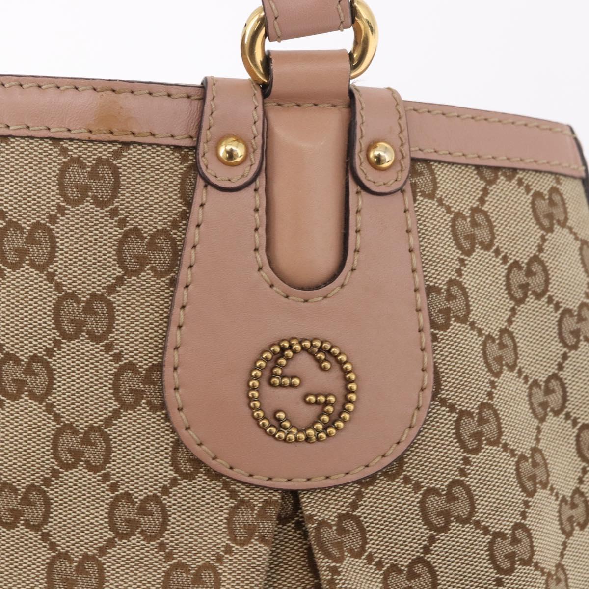 GUCCI GG Canvas Tote Bag Beige Gold 269953 Auth 186704A