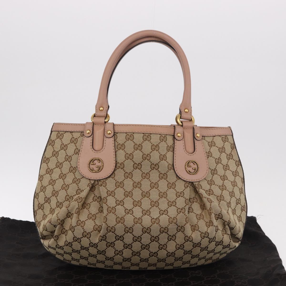 GUCCI GG Canvas Tote Bag Beige Gold 269953 Auth 186704A