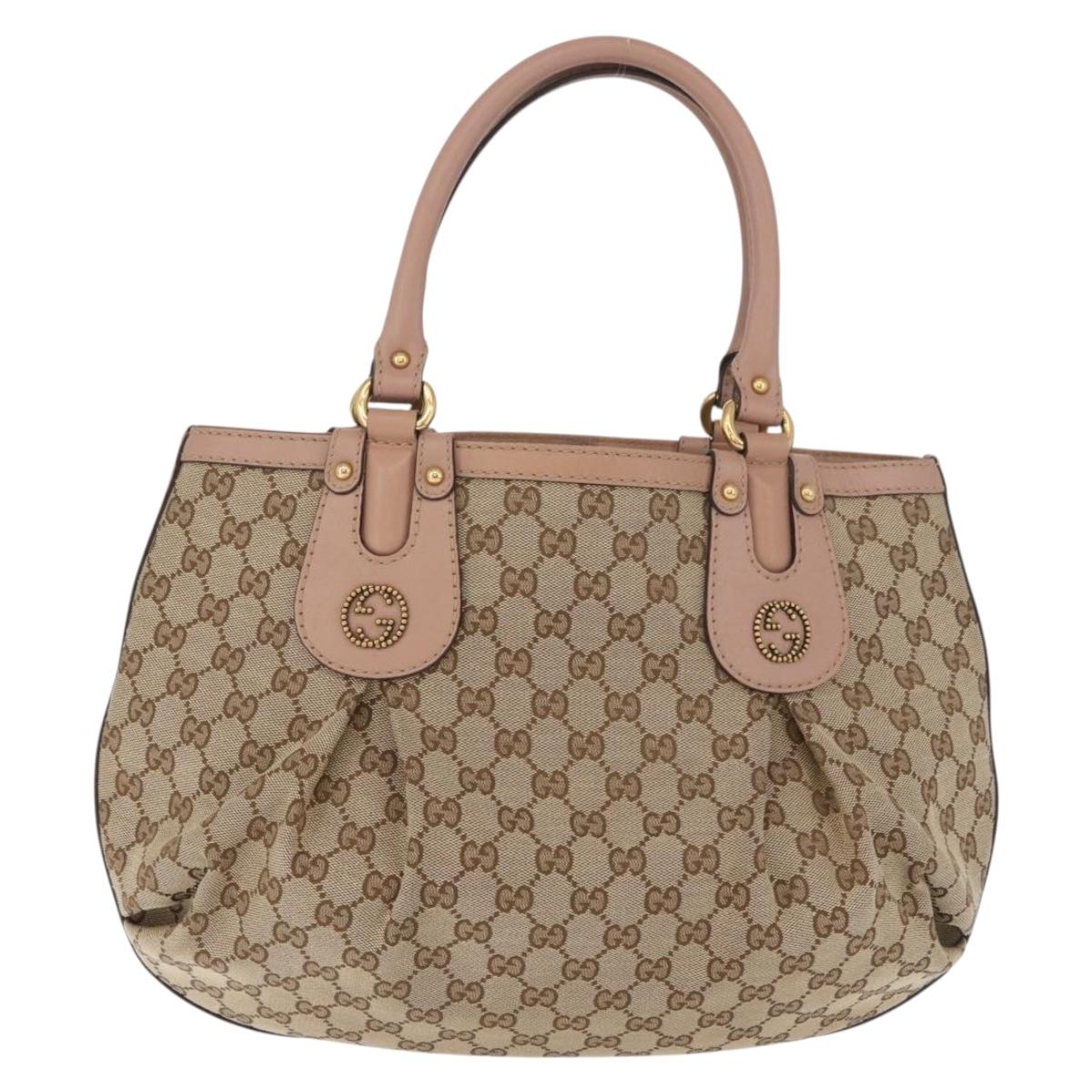 GUCCI GG Canvas Tote Bag Beige Gold 269953 Auth 186704A