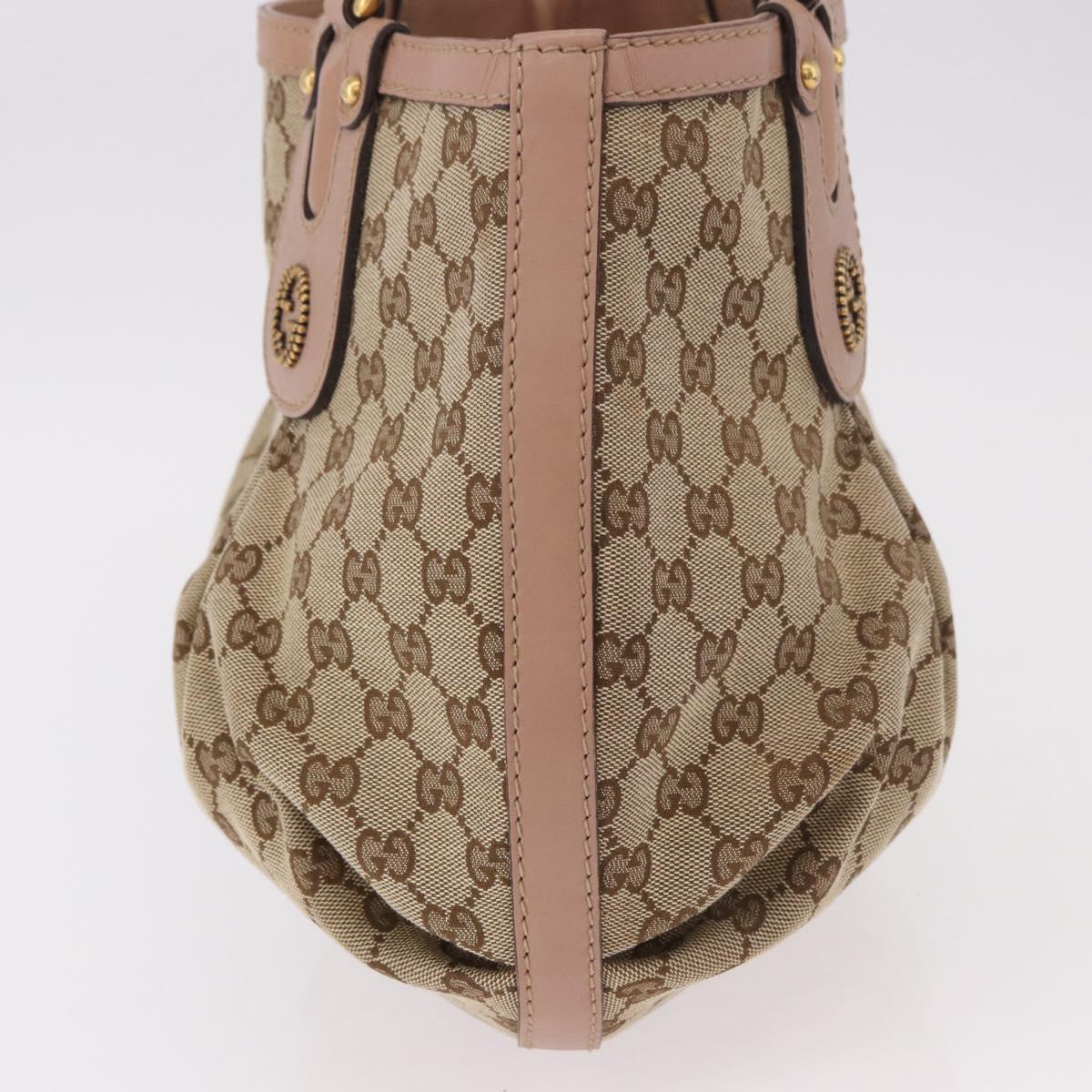 GUCCI GG Canvas Tote Bag Beige Gold 269953 Auth 186704A