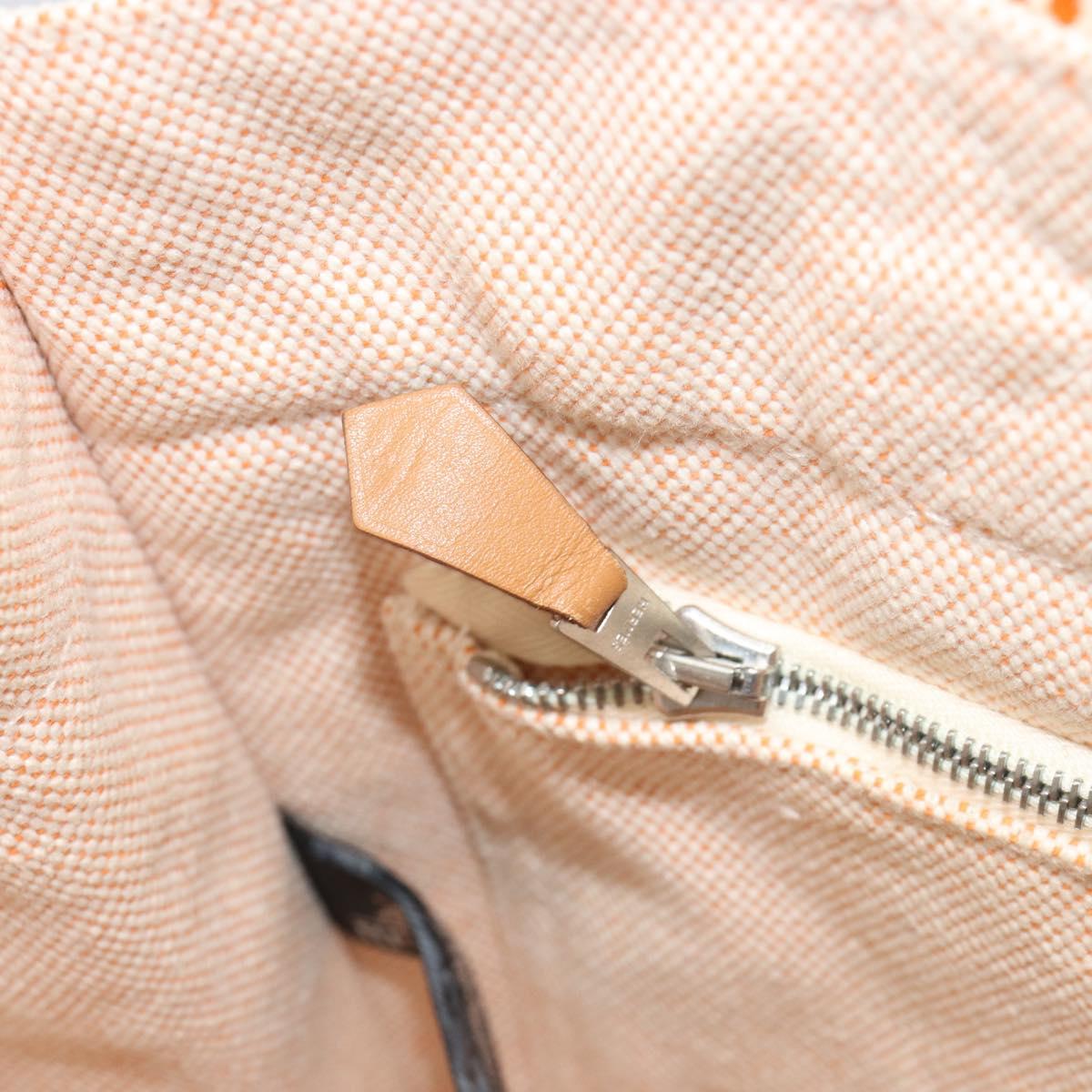 HERMES Fourre Tout PM Hand Bag Canvas Orange Silver Auth 186705A