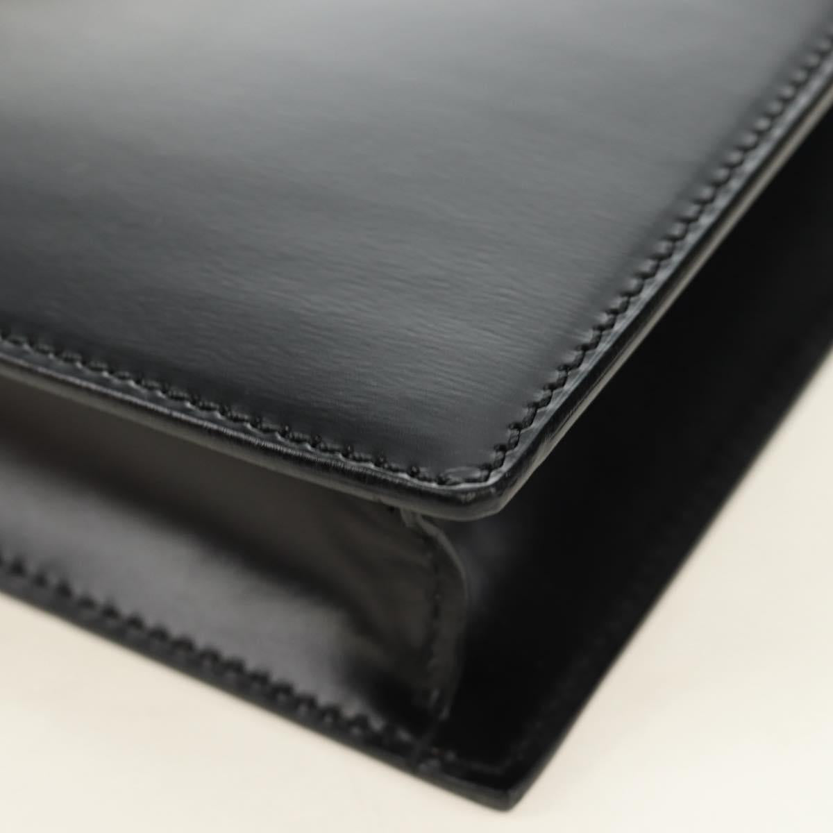 CARTIER PANTHERE Hand Bag Leather 2way Black Gold Auth 186710SAM