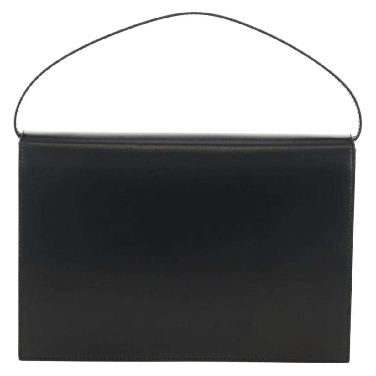 CARTIER PANTHERE Hand Bag Leather 2way Black Gold Auth 186710SAM