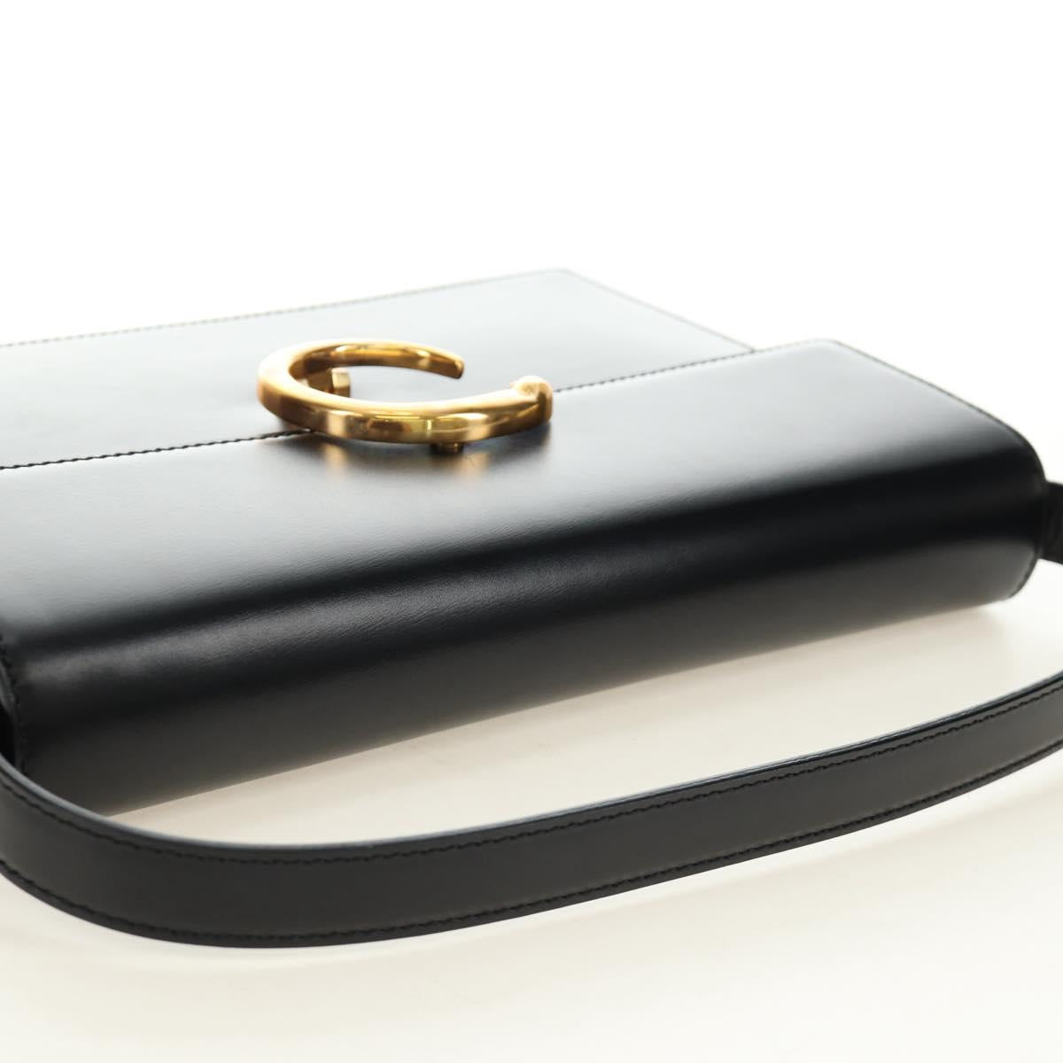 CARTIER PANTHERE Hand Bag Leather 2way Black Gold Auth 186710SAM
