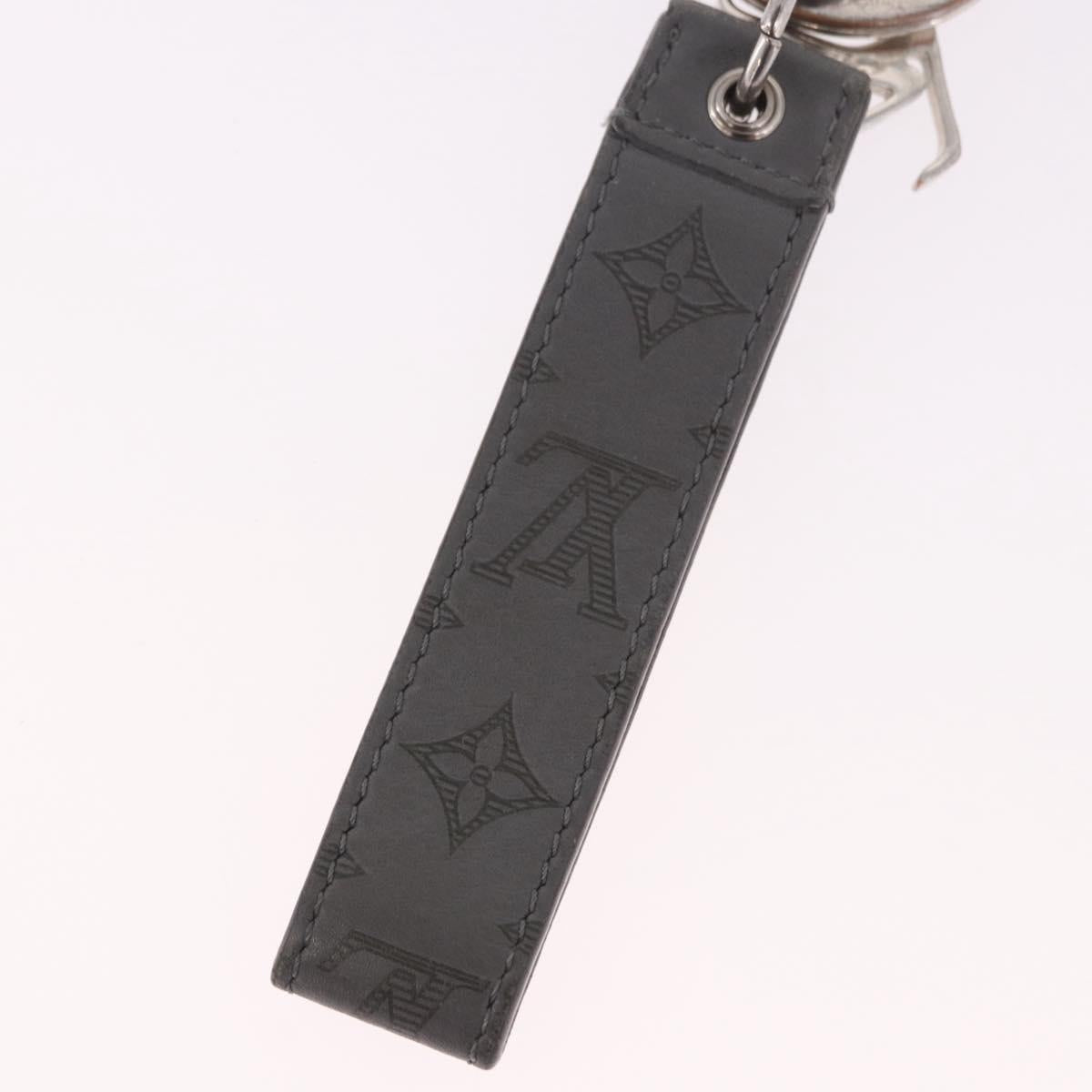 LOUIS VUITTON Bag Charm Leather Gray Silver M00893 LV Auth 186716