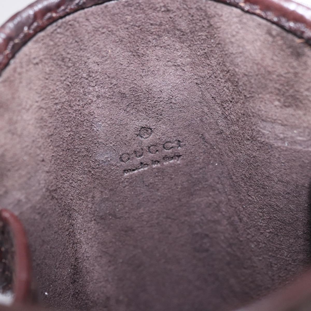 GUCCI Micro Guccissima GG Canvas Sunglass Case Leather Brown Gold Auth 186717