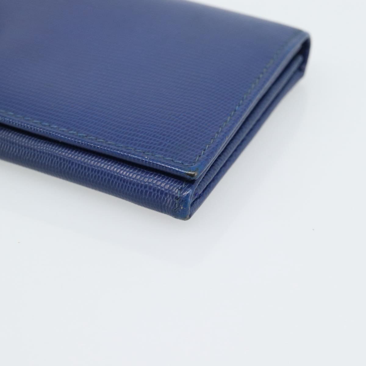 CELINE Long Wallet Leather Blue Gold Auth 186718A