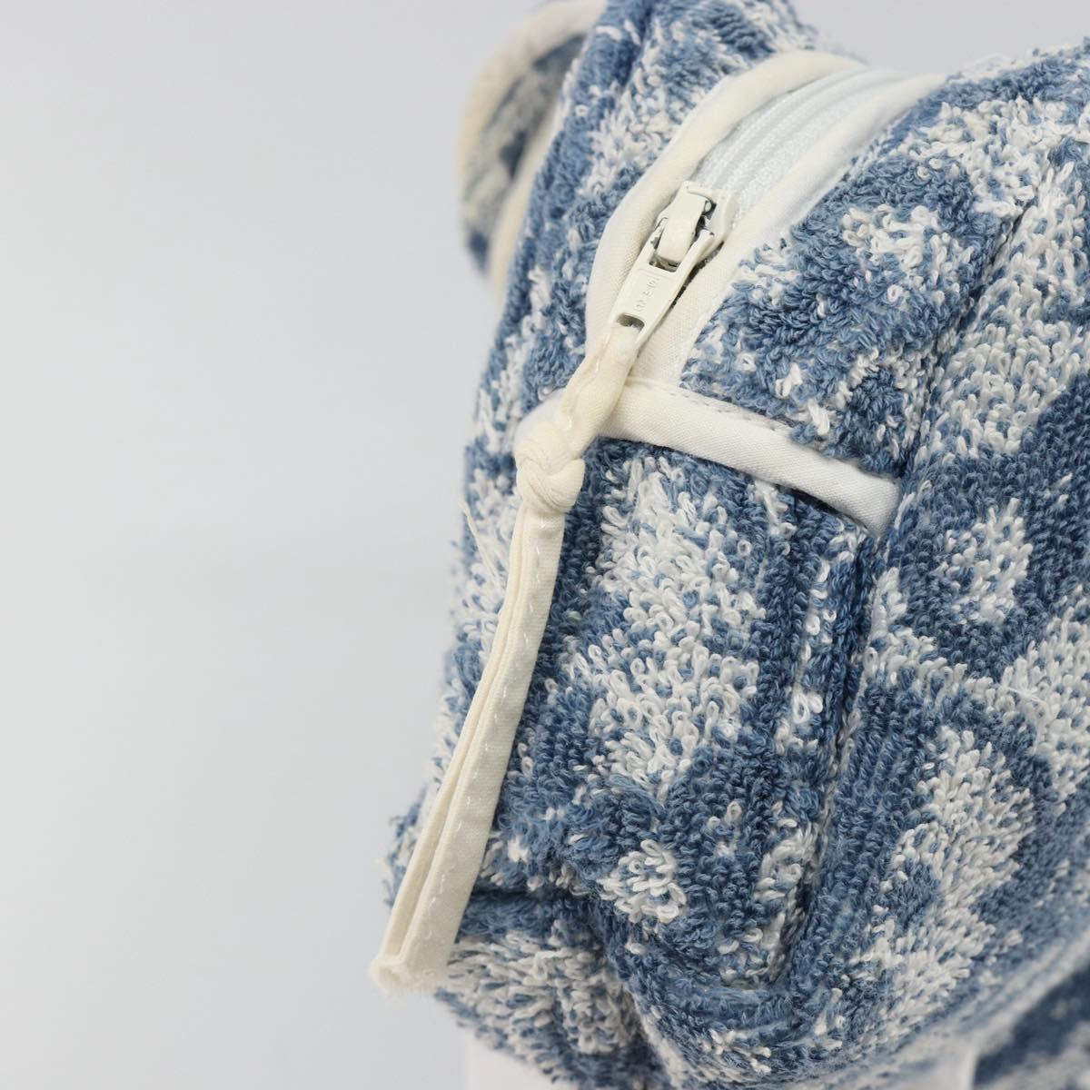 Christian Dior Trotter Canvas Hand Bag Pile Blue Auth 186803