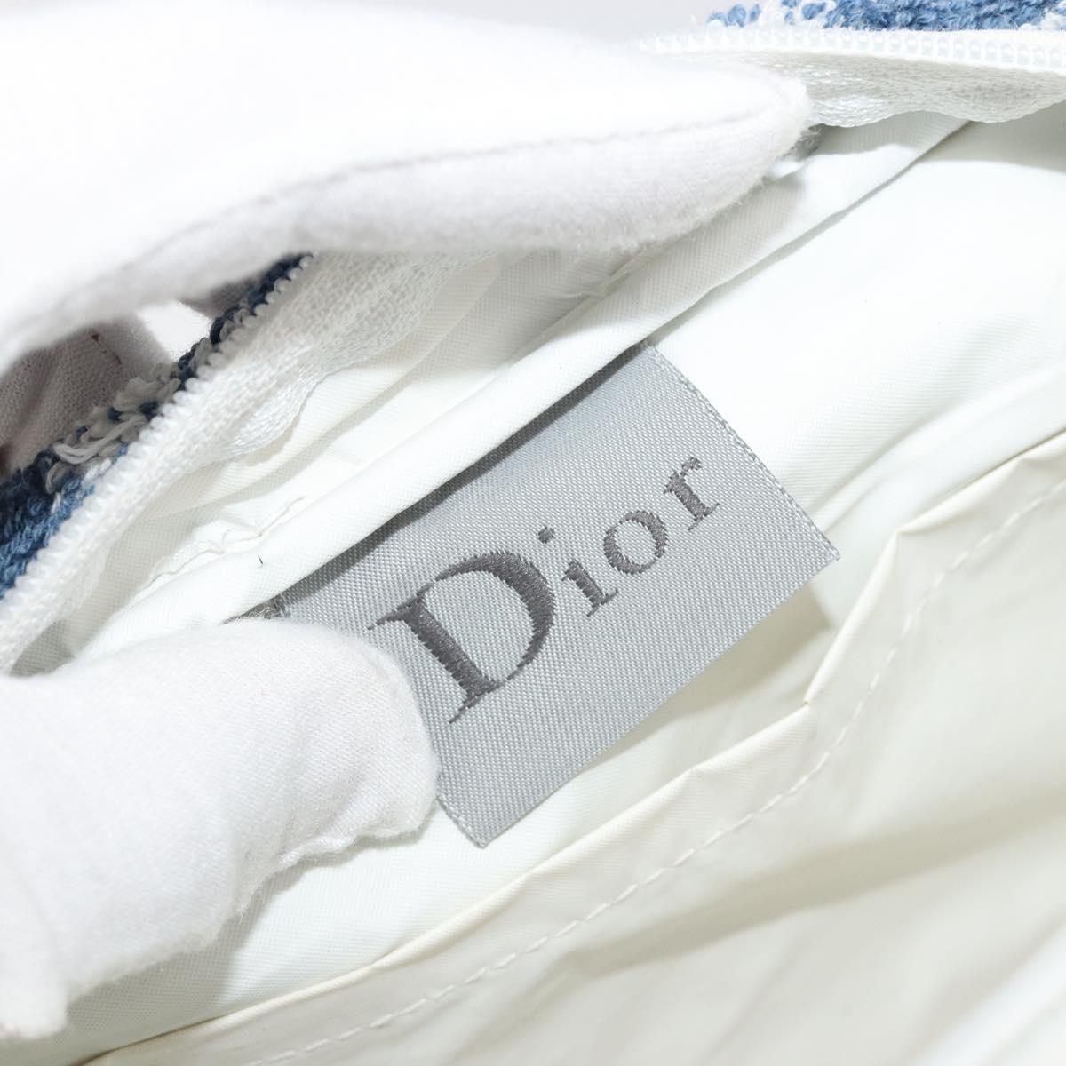 Christian Dior Trotter Canvas Hand Bag Pile Blue Auth 186803
