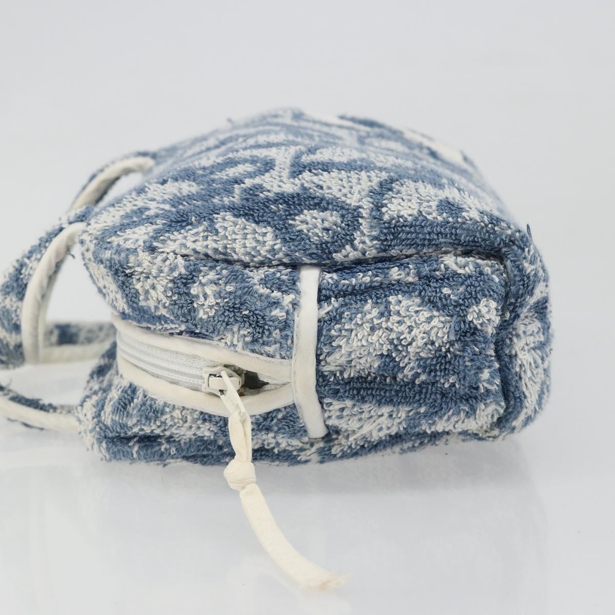 Christian Dior Trotter Canvas Hand Bag Pile Blue Auth 186803