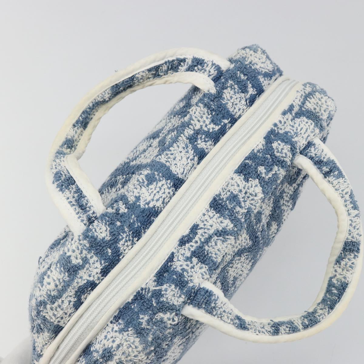 Christian Dior Trotter Canvas Hand Bag Pile Blue Auth 186803