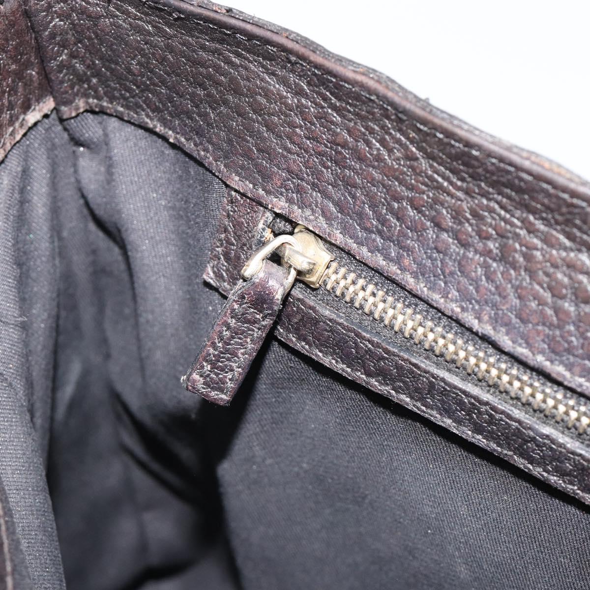 GUCCI Hand Bag Leather Black Gold 131325 Auth 186805A