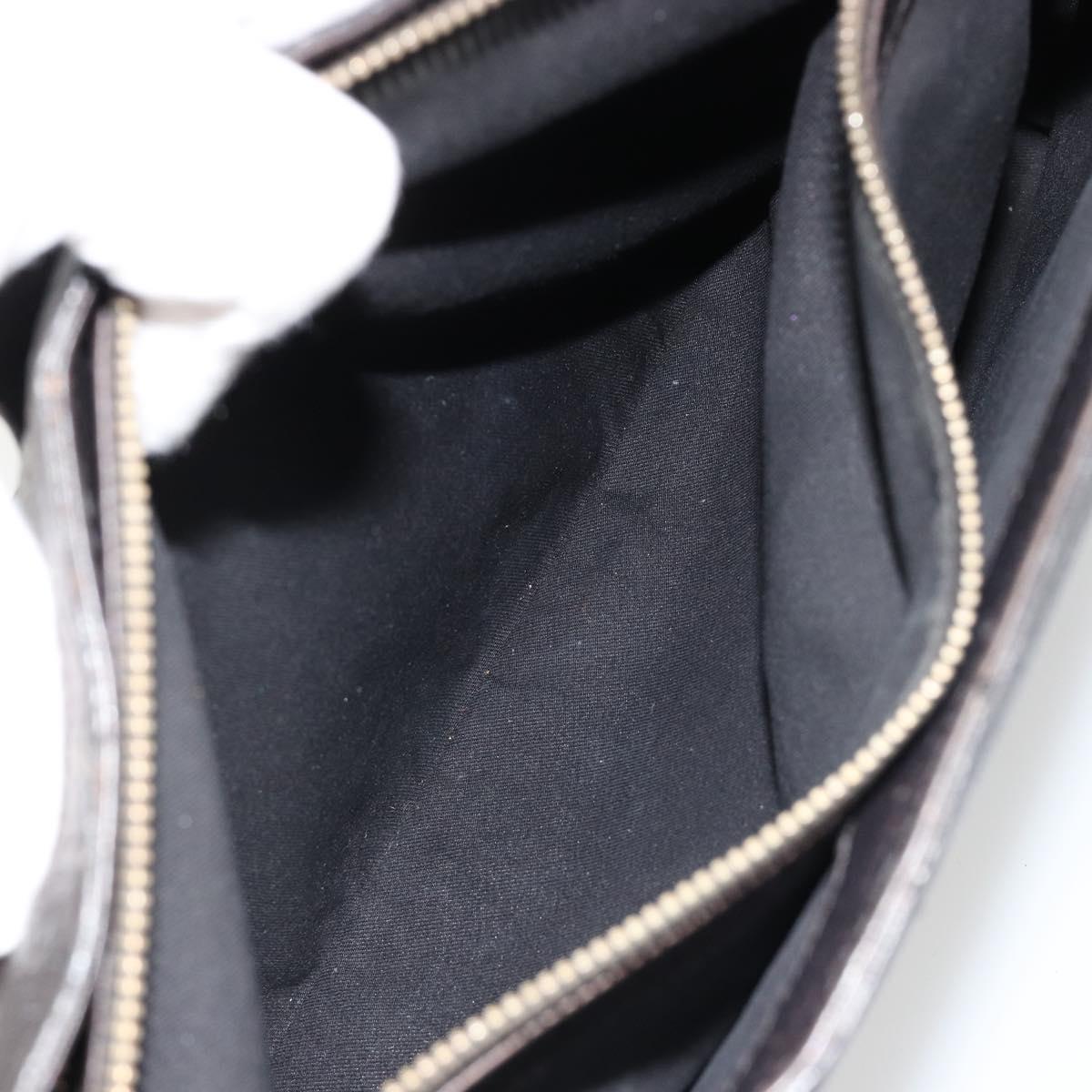 GUCCI Hand Bag Leather Black Gold 131325 Auth 186805A
