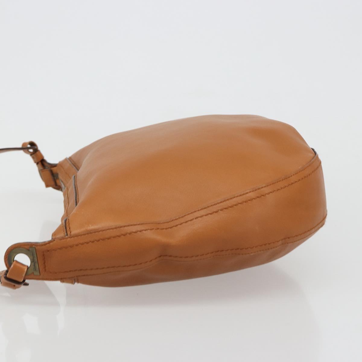 Salvatore Ferragamo Shoulder Bag Leather Brown Auth 186806A