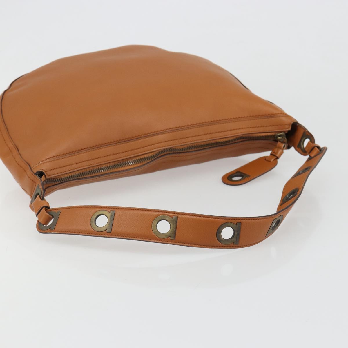 Salvatore Ferragamo Shoulder Bag Leather Brown Auth 186806A