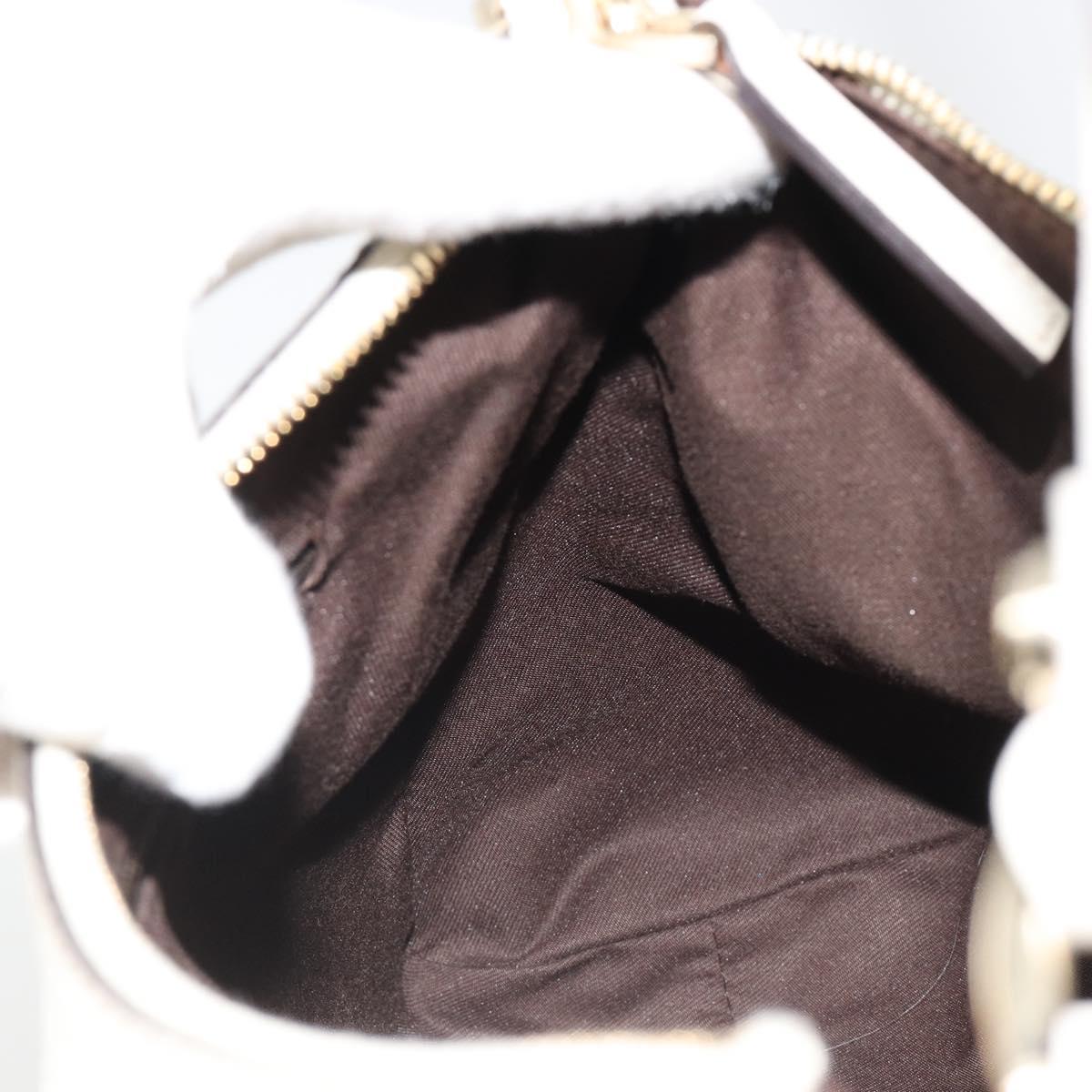 GUCCI GG Canvas Abbey Shoulder Bag Beige Gold 190525 Auth 186811V