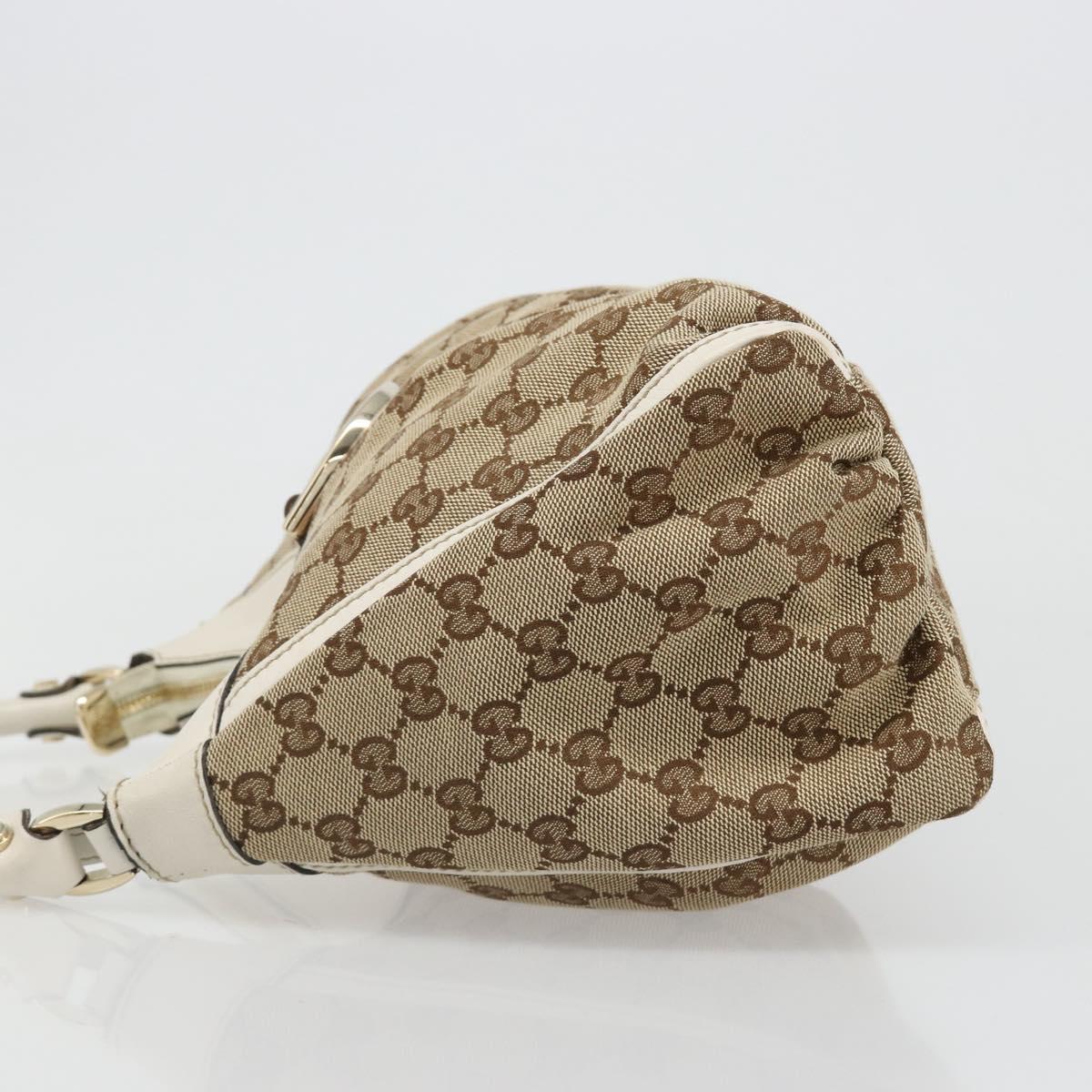 GUCCI GG Canvas Abbey Shoulder Bag Beige Gold 190525 Auth 186811V