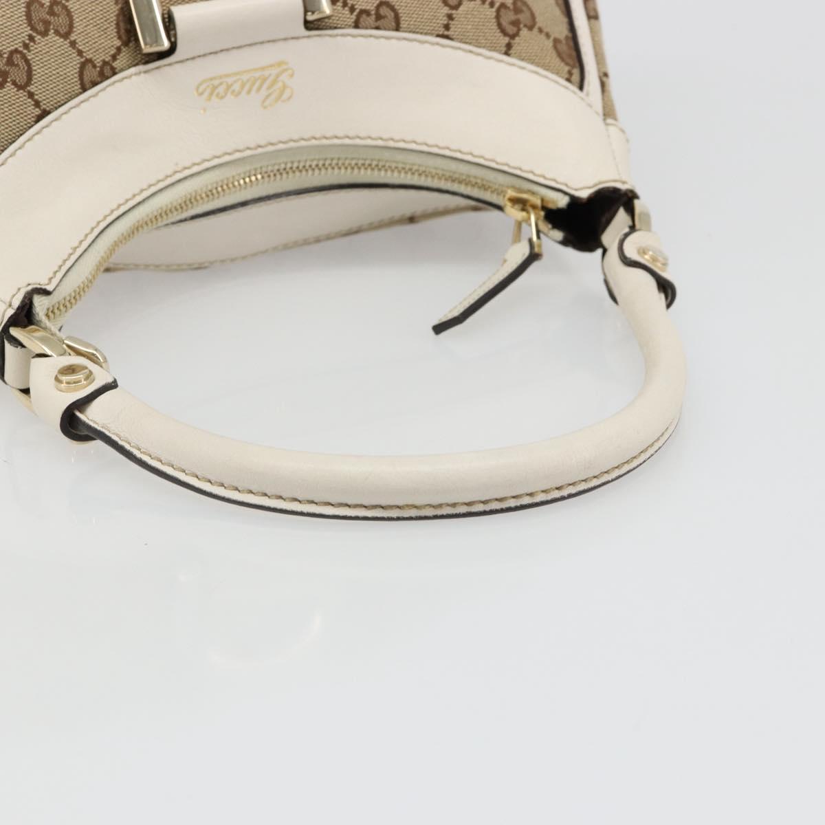 GUCCI GG Canvas Abbey Shoulder Bag Beige Gold 190525 Auth 186811V
