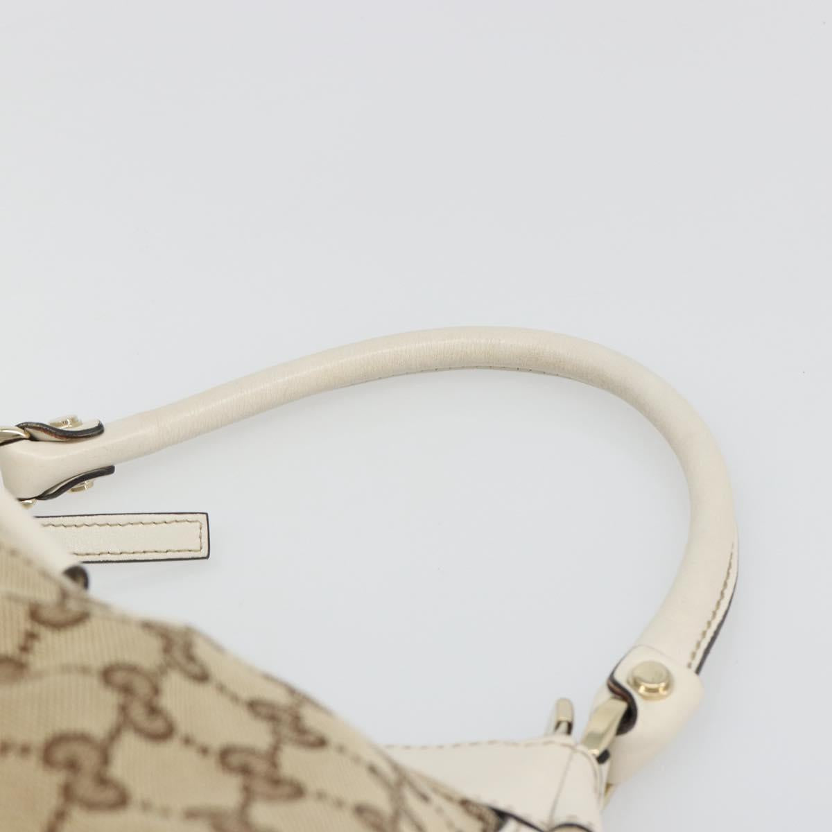 GUCCI GG Canvas Abbey Shoulder Bag Beige Gold 190525 Auth 186811V