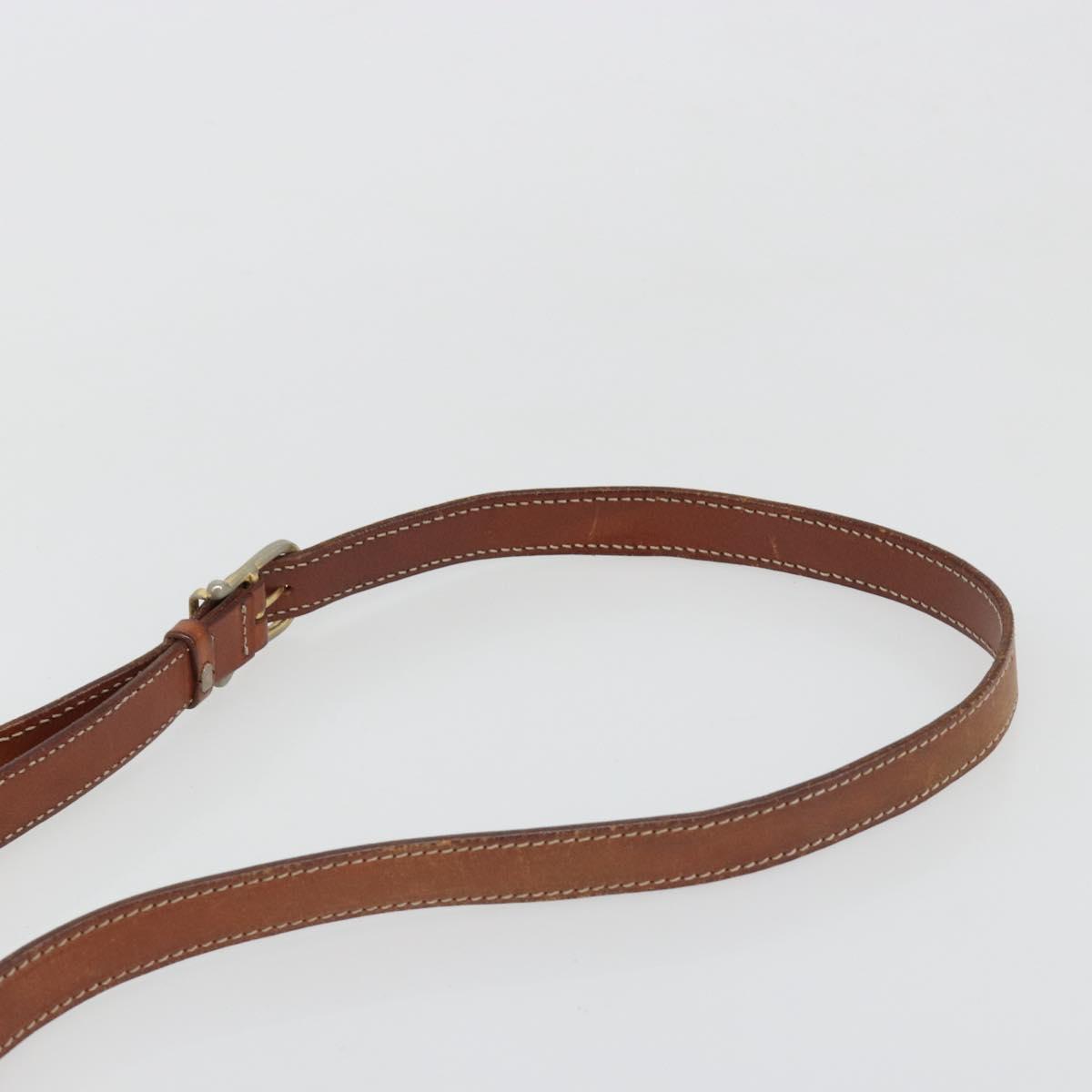 CELINE Macadam Canvas Shoulder Bag PVC Leather Brown Gold Auth 186814