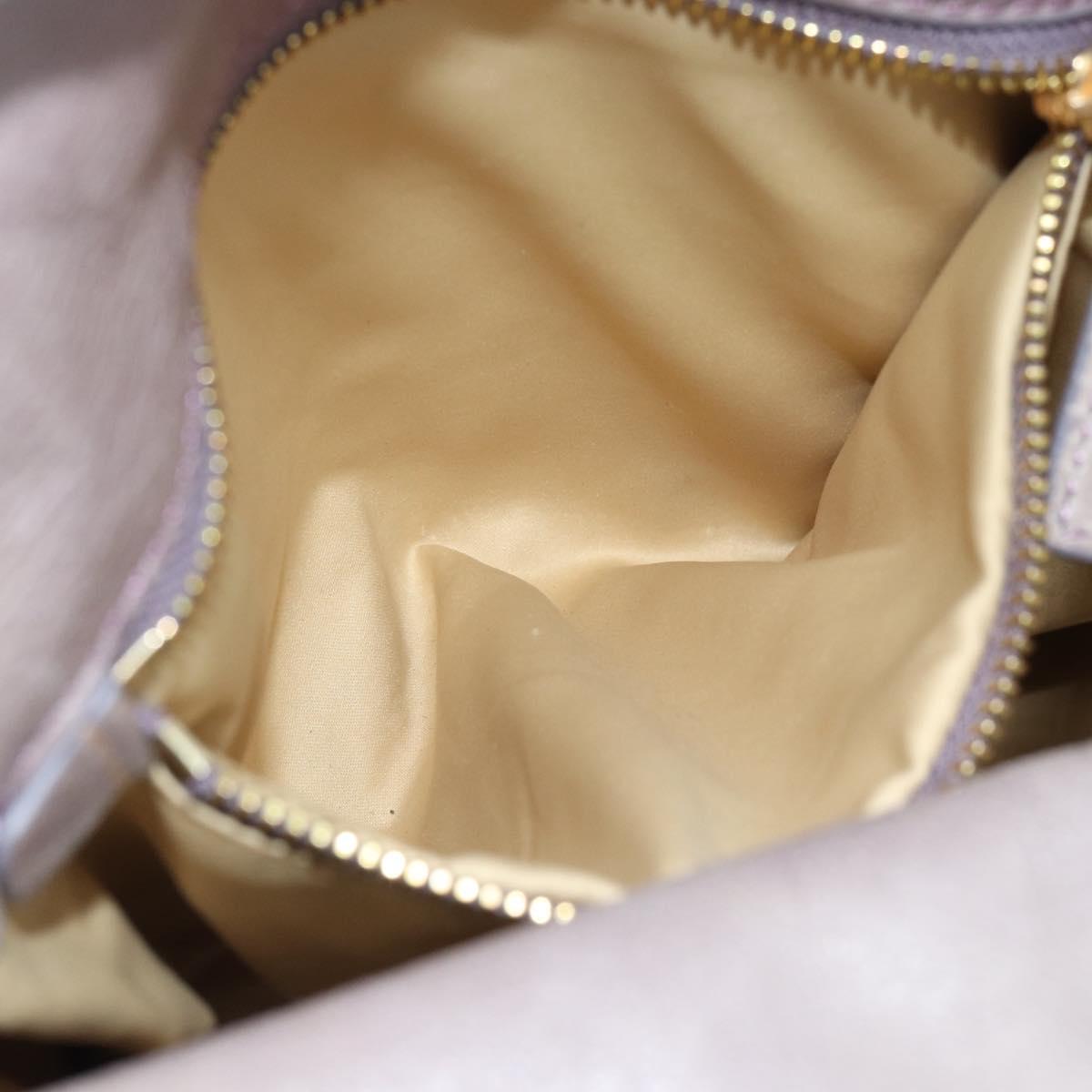 Miu Miu Ribbon Hand Bag Leather 2way Purple Gold Auth 186822V