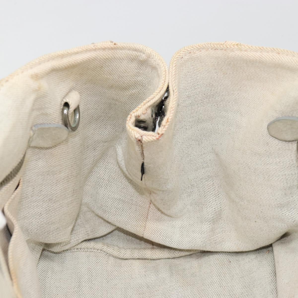 PRADA Canapa Hand Bag Canvas Gray Silver Auth 186823