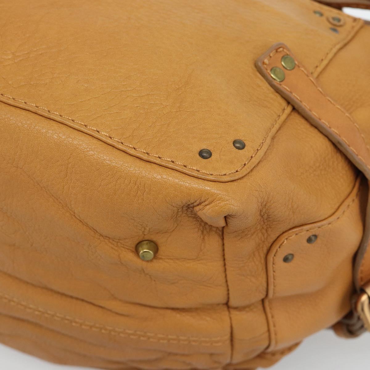 Chloe Paddington Shoulder Bag Leather Brown Gold Silver Auth 186824M