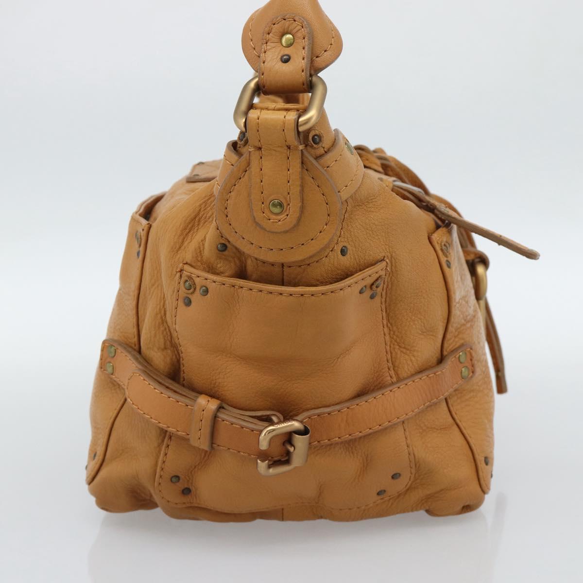 Chloe Paddington Shoulder Bag Leather Brown Gold Silver Auth 186824M