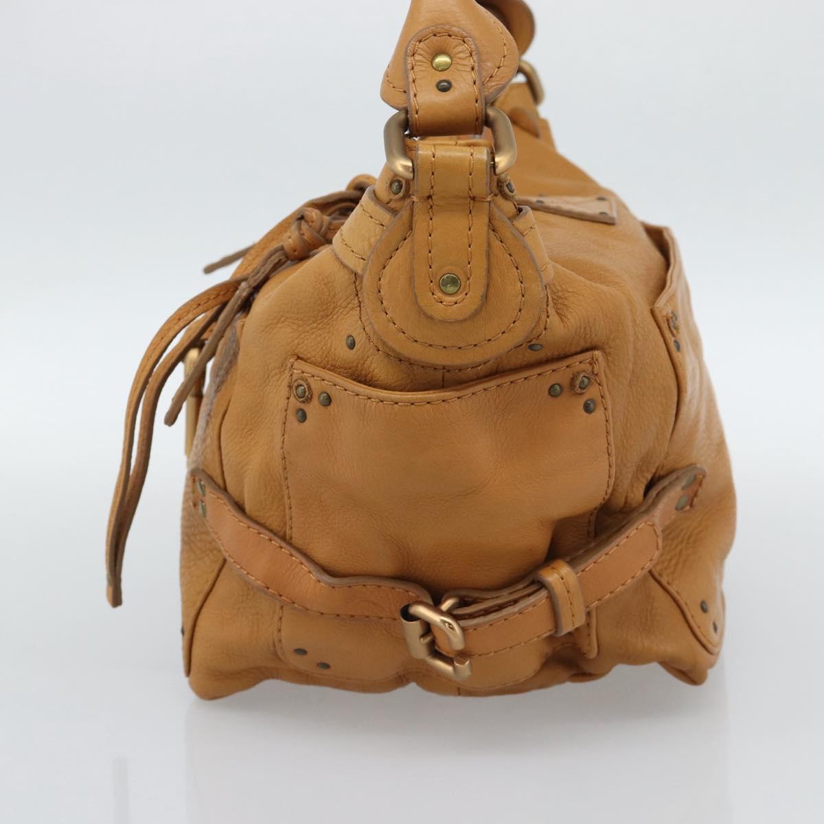 Chloe Paddington Shoulder Bag Leather Brown Gold Silver Auth 186824M