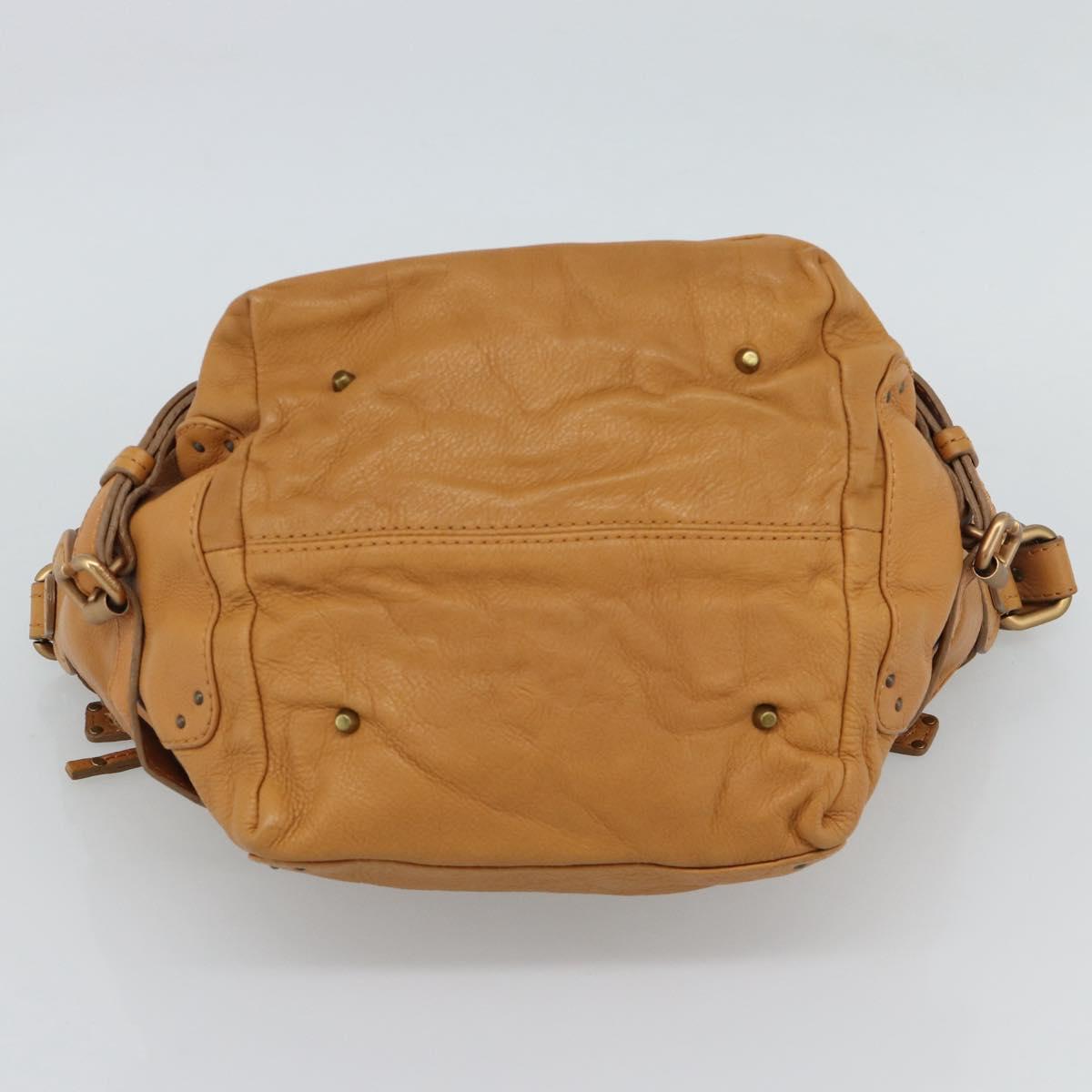 Chloe Paddington Shoulder Bag Leather Brown Gold Silver Auth 186824M
