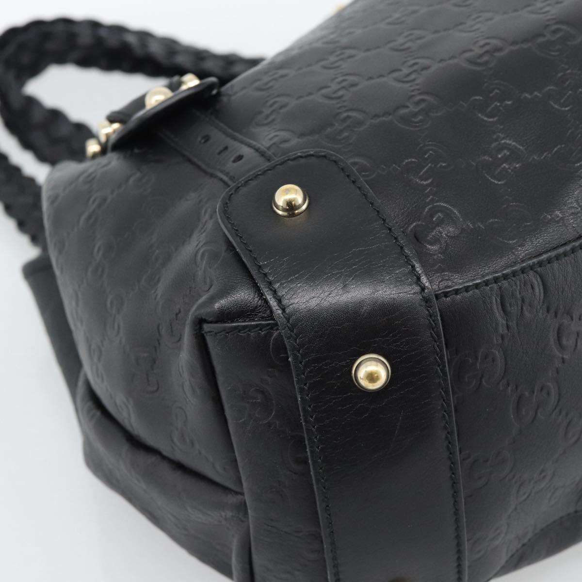 GUCCI GG Canvas Guccissima Tote Bag Leather Black Gold 137621 Auth 186827V