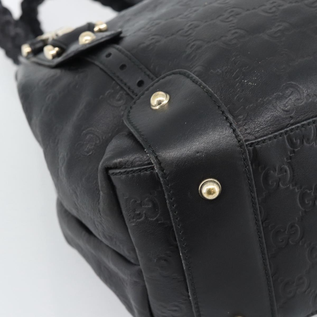 GUCCI GG Canvas Guccissima Tote Bag Leather Black Gold 137621 Auth 186827V