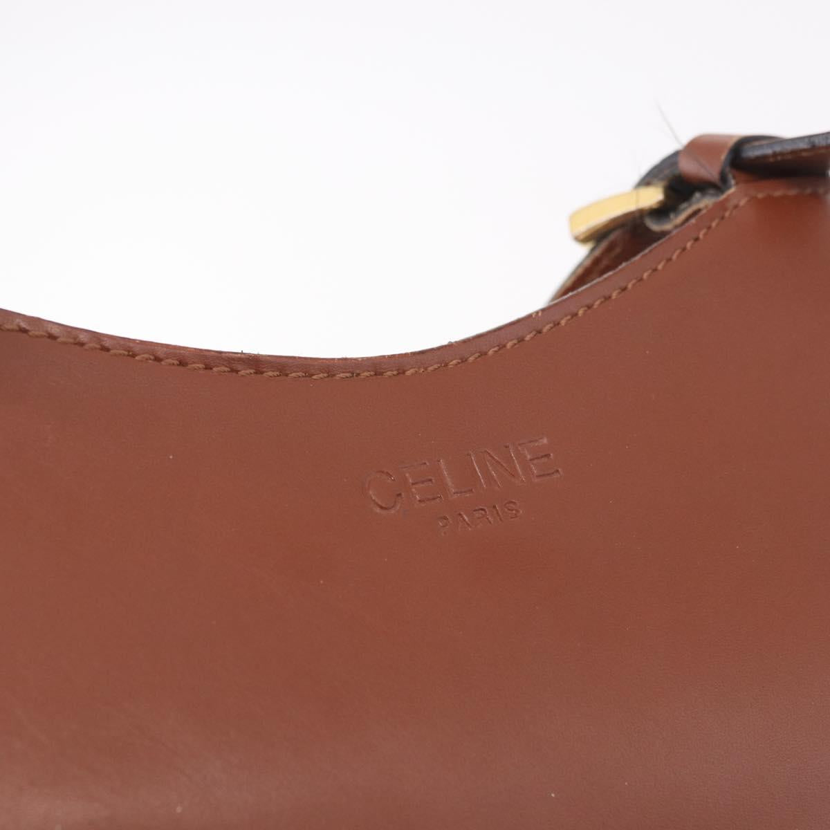 CELINE Backpack Leather Brown Gold Auth 186828