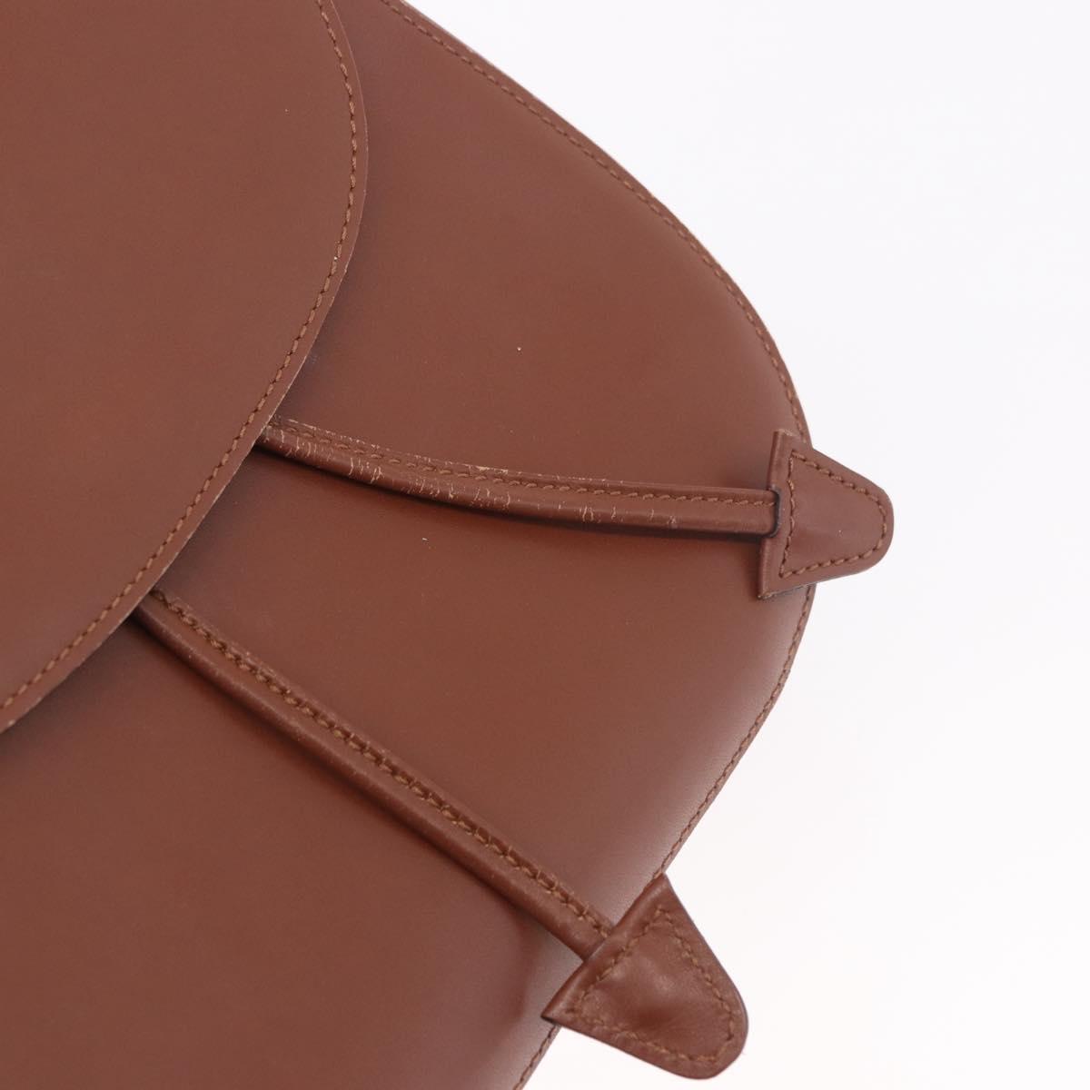 CELINE Backpack Leather Brown Gold Auth 186828