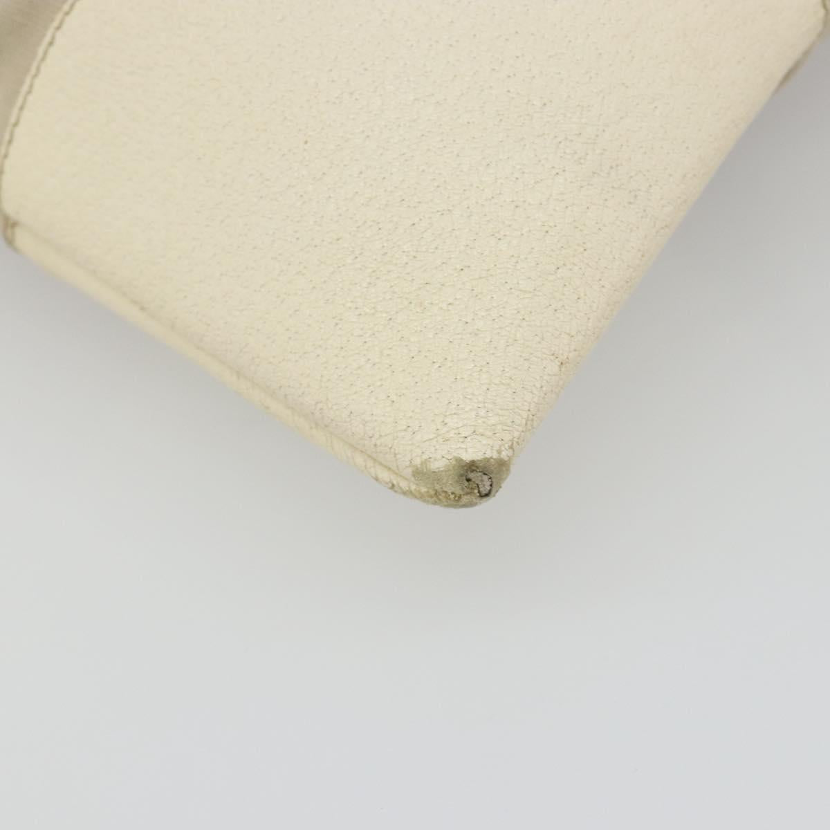 PRADA Tote Bag Canvas Beige Silver Auth 186830