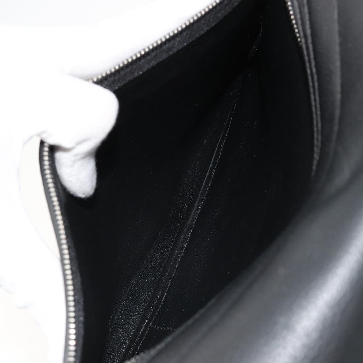 CELINE Trapeze Hand Bag Leather Suede Black Silver Auth 186832V