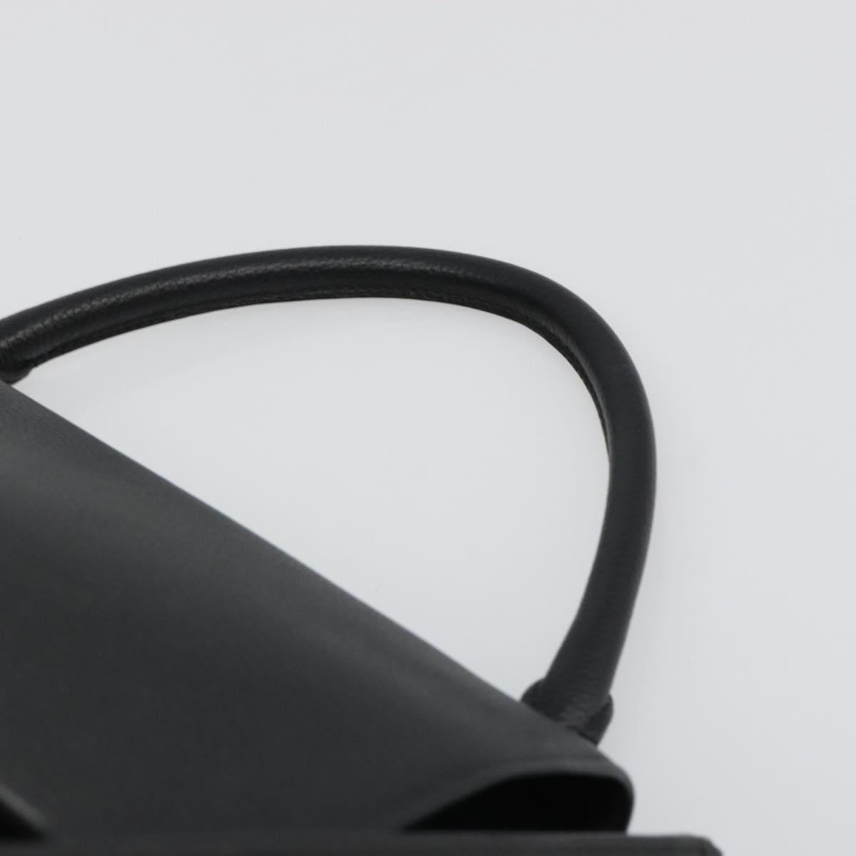 CELINE Trapeze Hand Bag Leather Suede Black Silver Auth 186832V
