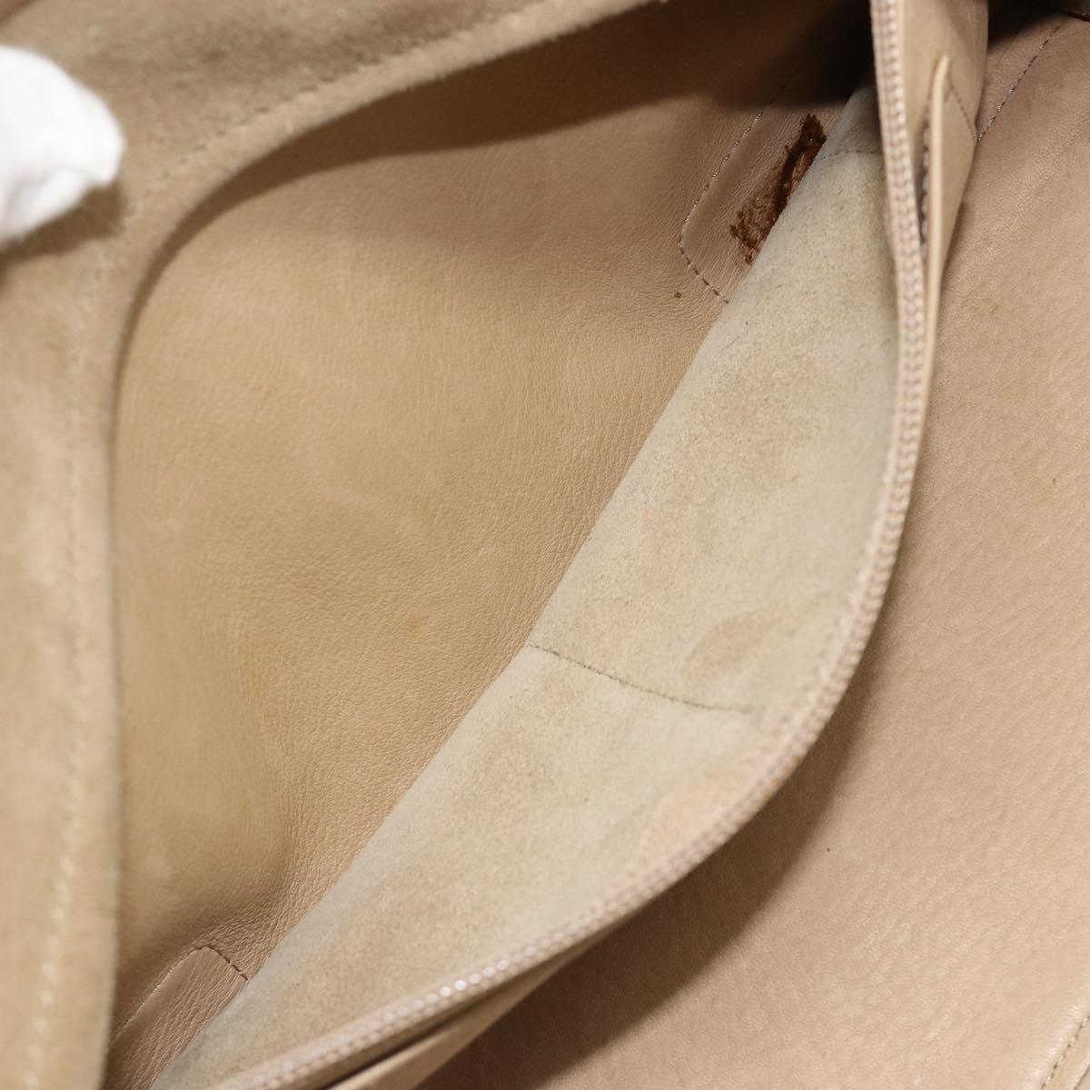 LOEWE Americana 28 Hand Bag Suede Beige Silver Auth 186833A