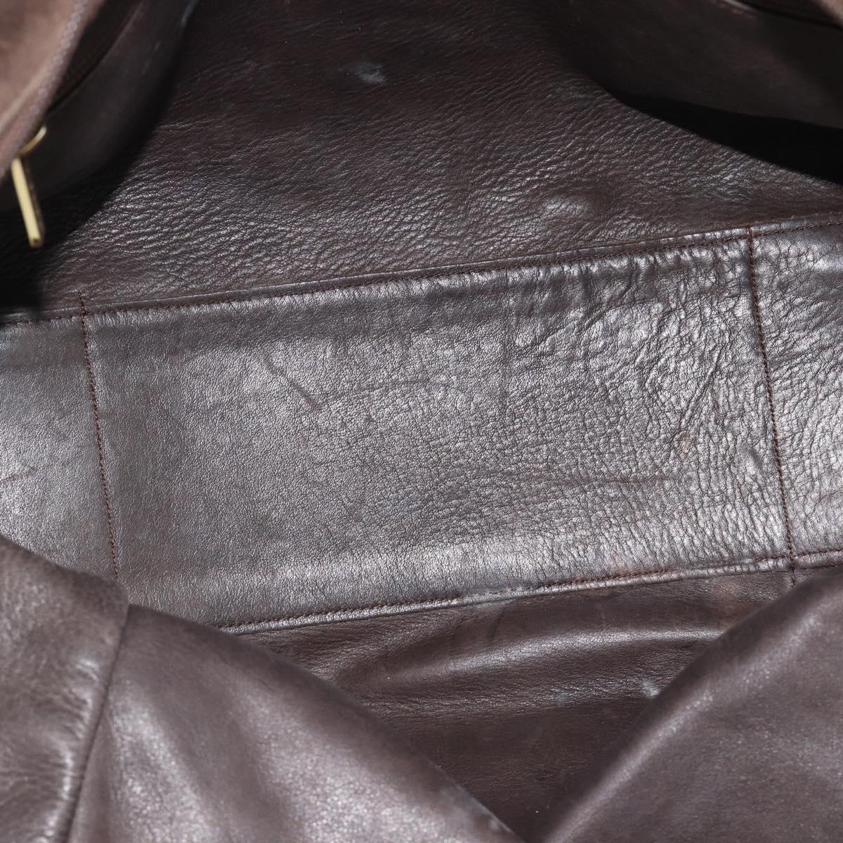 LOEWE Amazona 30 Hand Bag Suede Beige Gold Auth 186835